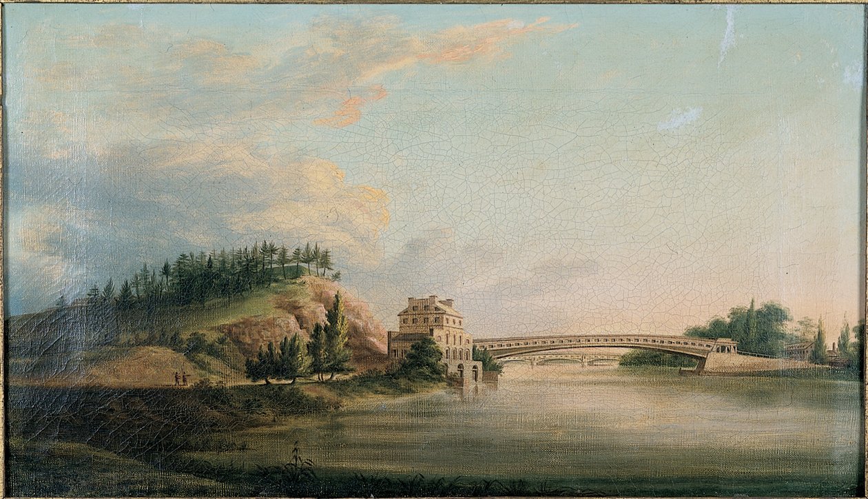 Schylylill River पर पुल का दृश्य, c.1815 द्वारा विलियम स्ट्रिकलैंड