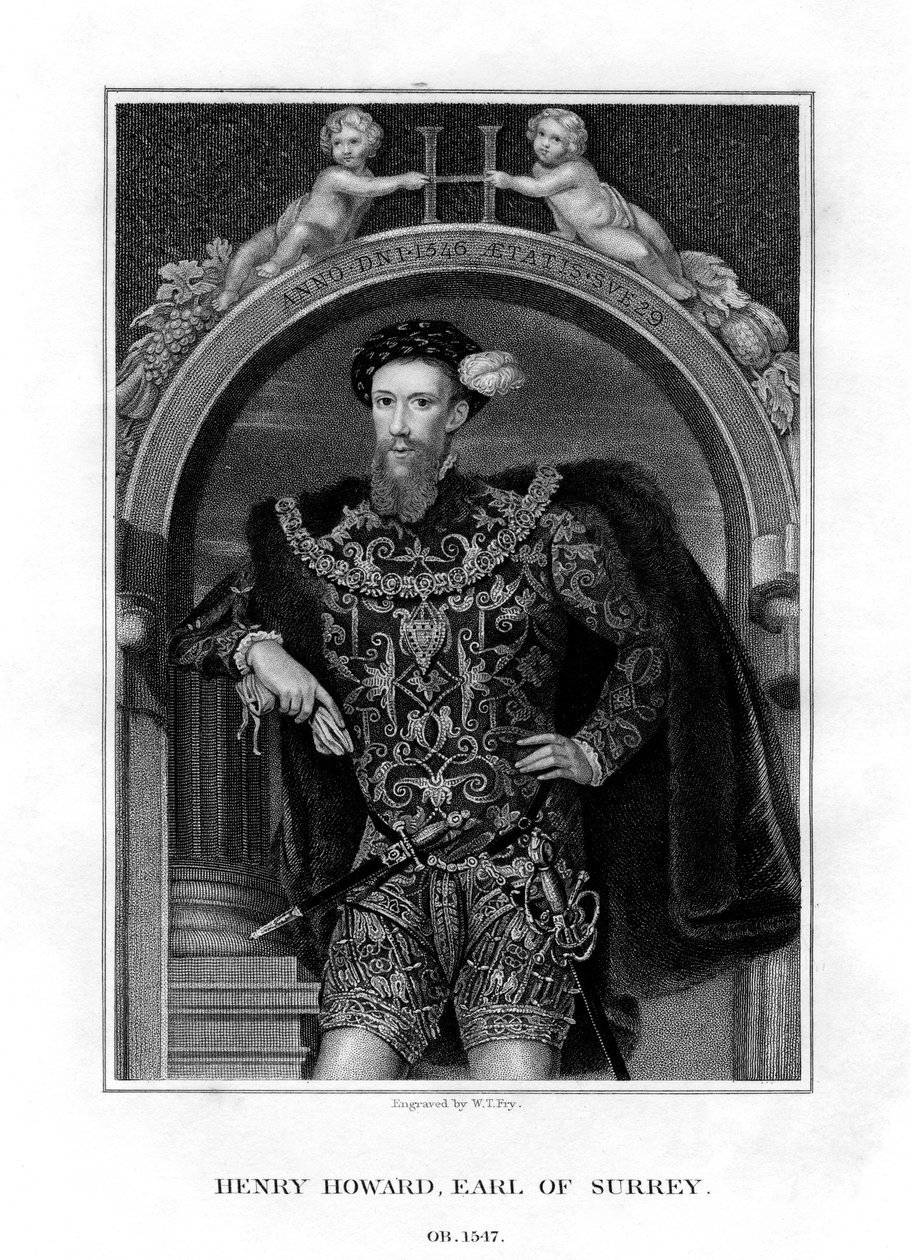 हेनरी हॉवर्ड, अर्ल ऑफ सरे, अंग्रेजी अभिजात और कवि, 1829। द्वारा विलियम थॉमस फ्राई