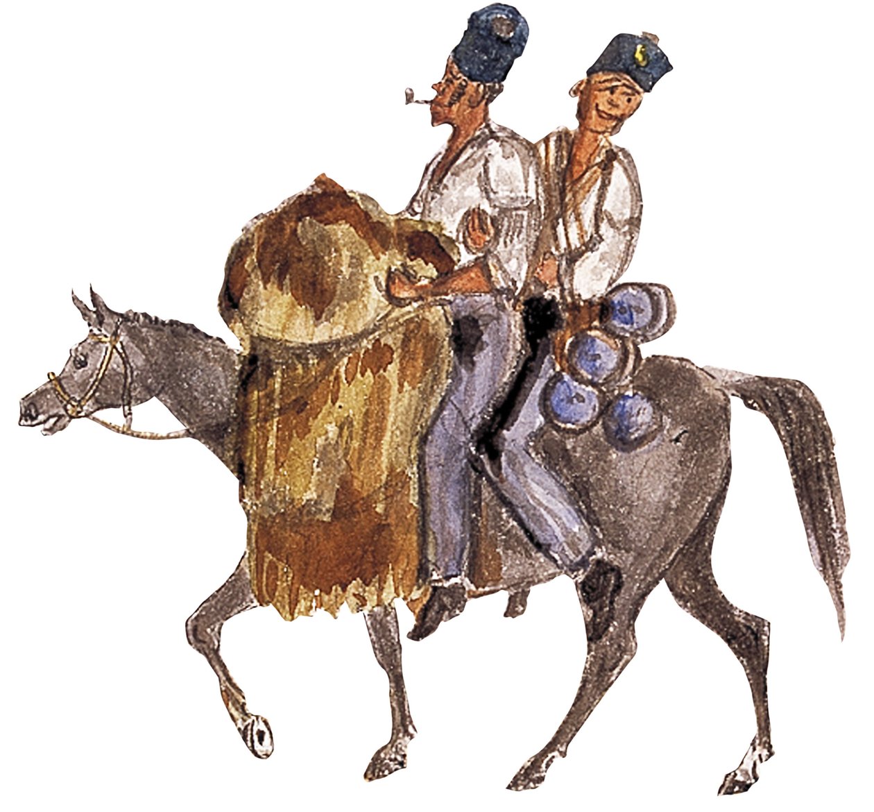 एक चारा थकान "बोनो जॉनी", क्रीमियन युद्ध, c.1854-1856 (जल रंग) द्वारा विलियम थॉमस मार्खम