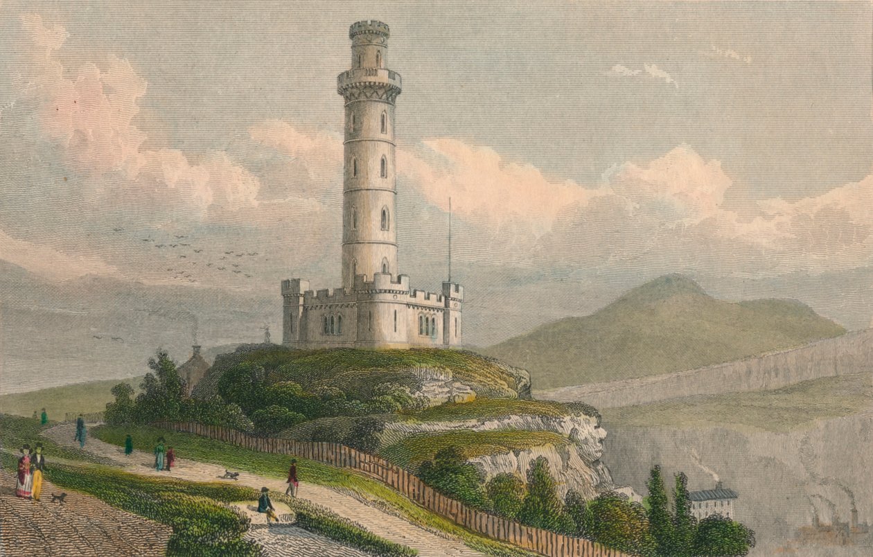 नेल्सन स्मारक, कैल्टन हिल, एडिनबर्ग, c1830। द्वारा विलियम टॉम्बल्सन