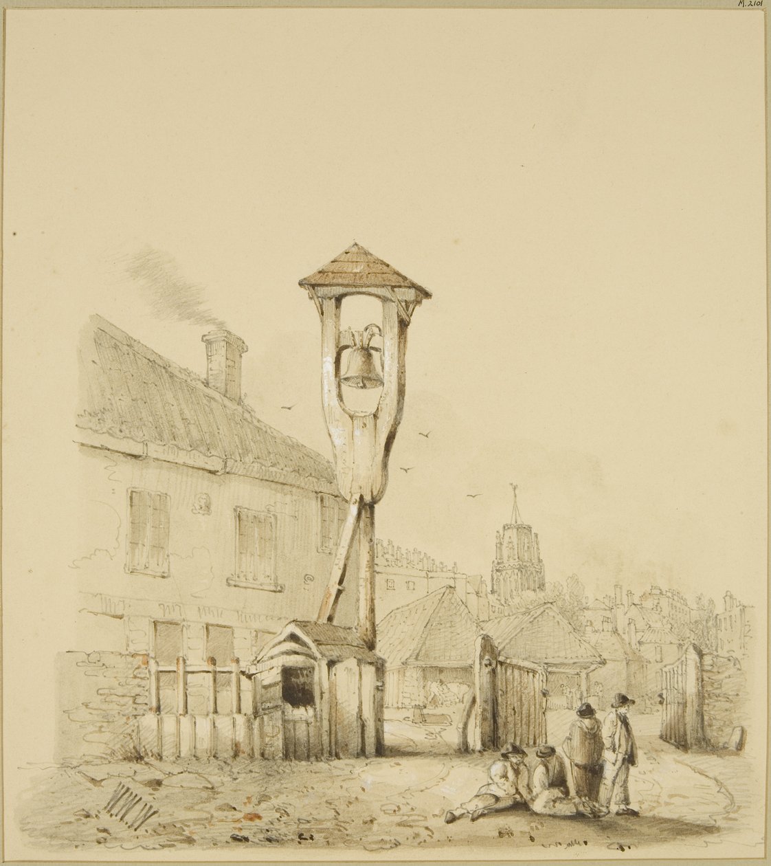 हार्फोर्ड ब्रिज और बाथर्स्ट बेसिन के बीच शिपयार्ड, c.1830 (कागज पर पेंसिल और वॉटरकलर) द्वारा विलियम डब्ल्यू व्हीटले