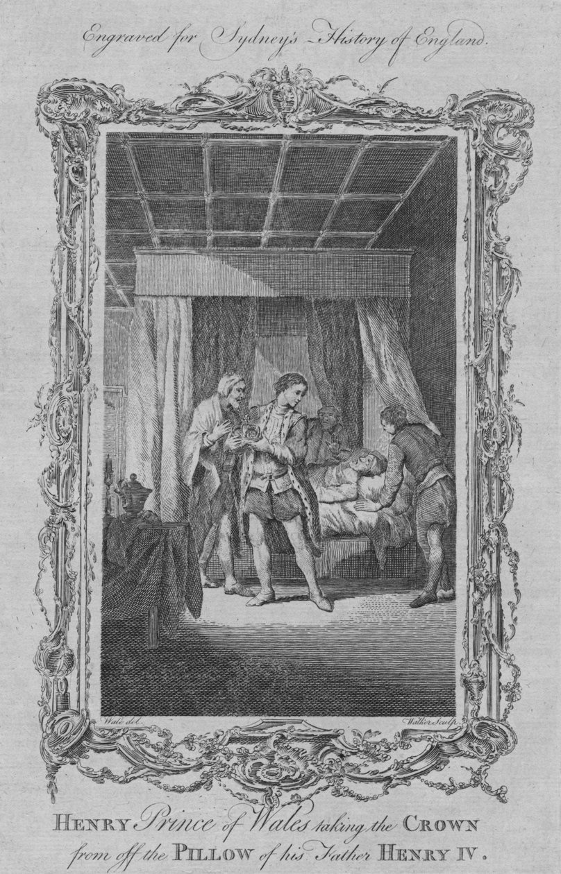 हेनरी प्रिंस ऑफ वेल्स ने इस पिता हेनरी चतुर्थ, 1773 के तकिया से ताज उतार लिया। द्वारा विलियम वॉकर