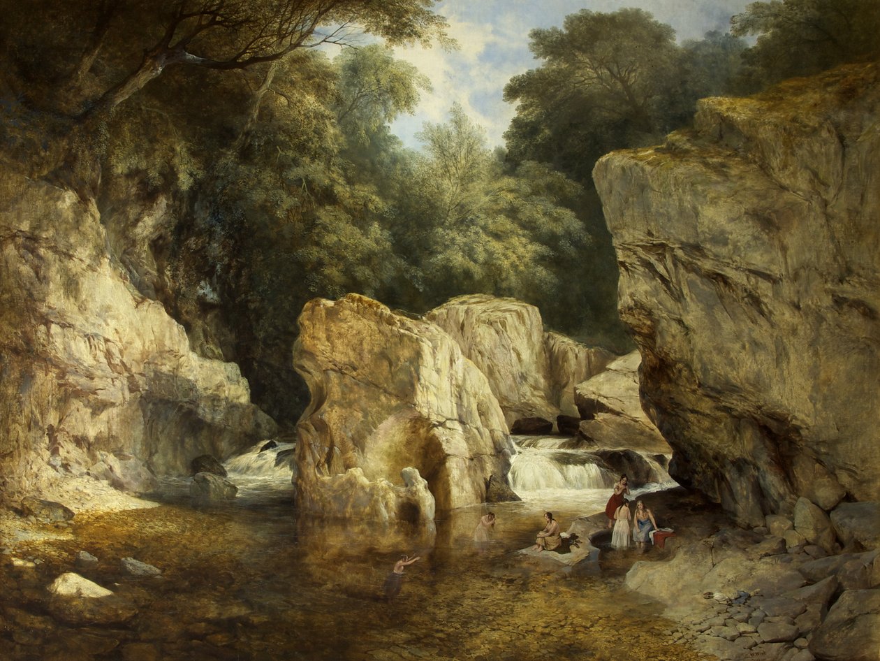 उत्तरी वेल्स में दृश्य, c.1846 (कैनवास पर तेल) द्वारा विलियम वेस्ट