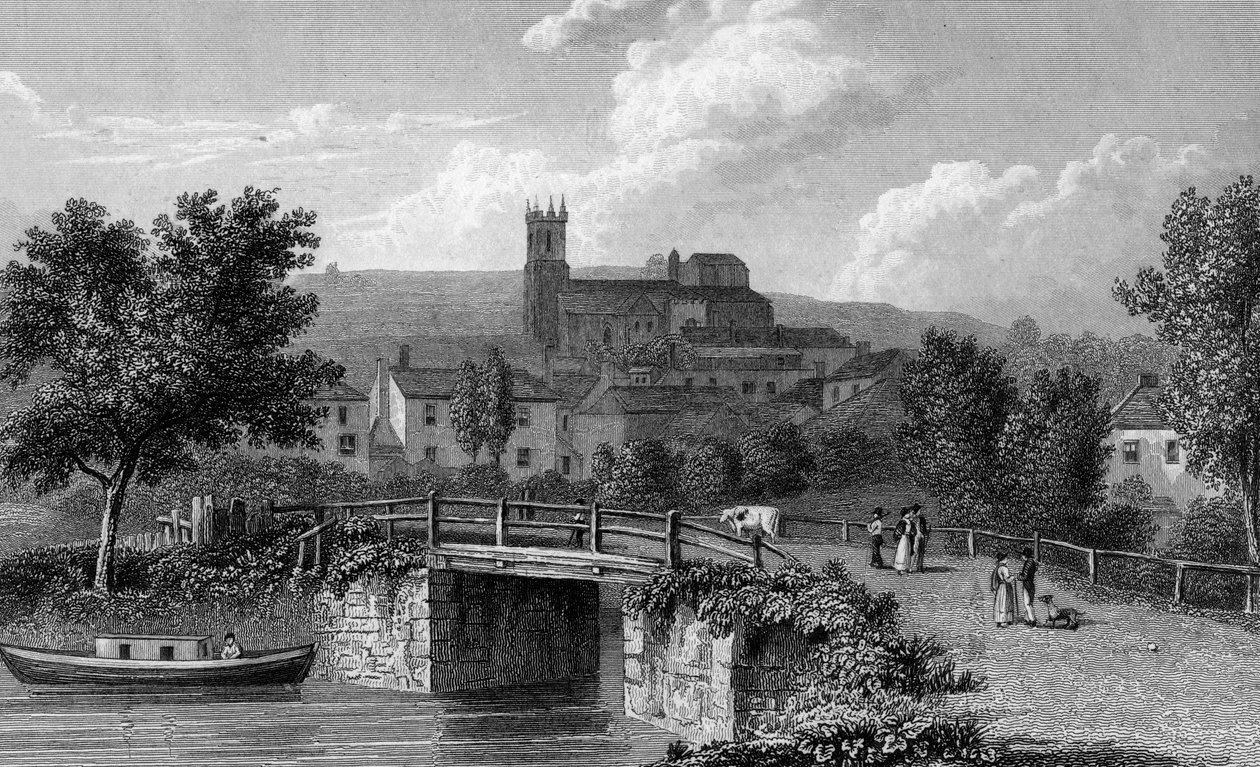ई। फाइंडेन, 1829 द्वारा उकेरी गई नहर पुल से Hythe द्वारा विलियम वेस्टाल