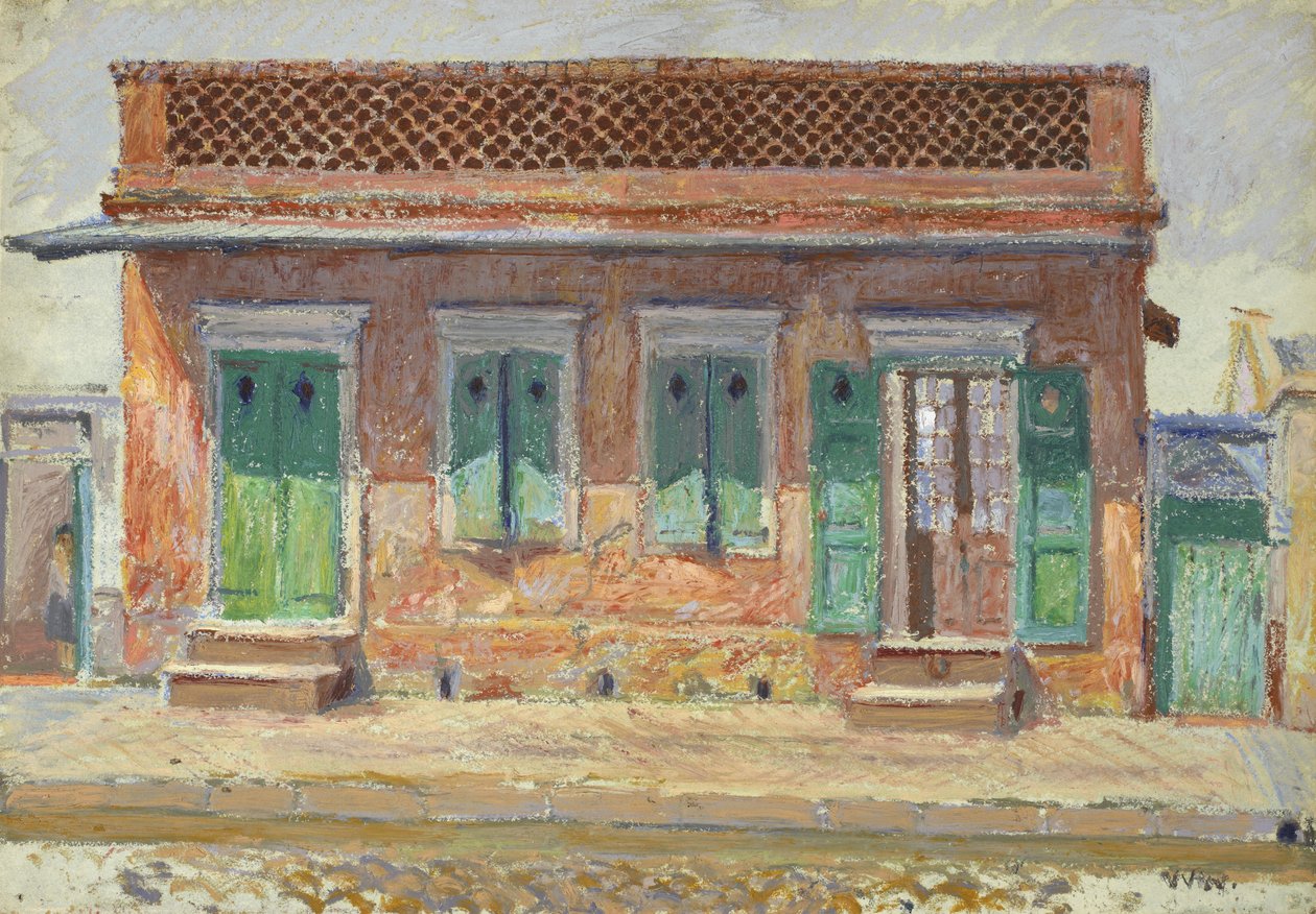 ड्यूमिन स्ट्रीट, न्यू ऑरलियन्स पर घर, c.1904 द्वारा विलियम वुडवर्ड
