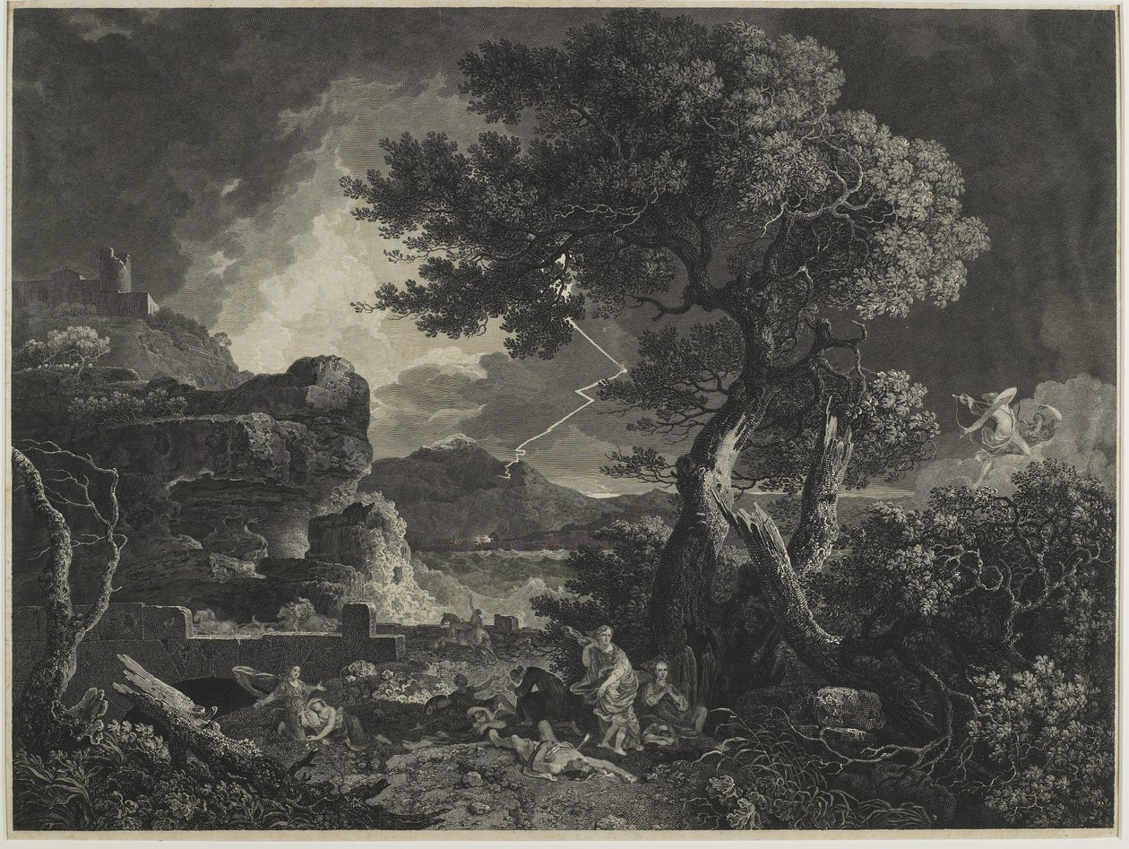 नियोब के बच्चों का विनाश, 1761 द्वारा विलियम वूलेट