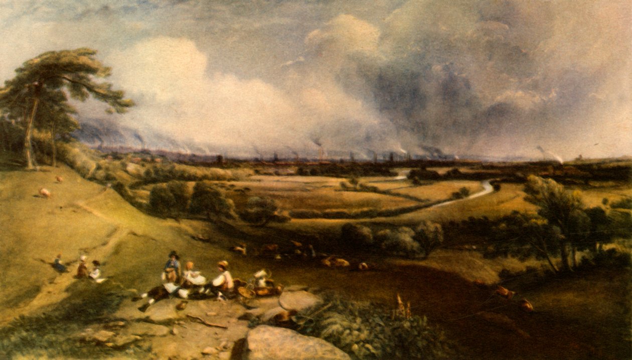 हायर ब्रॉटन से मैनचेस्टर का दृश्य, 1835, 1943। द्वारा विलियम वाइल्ड