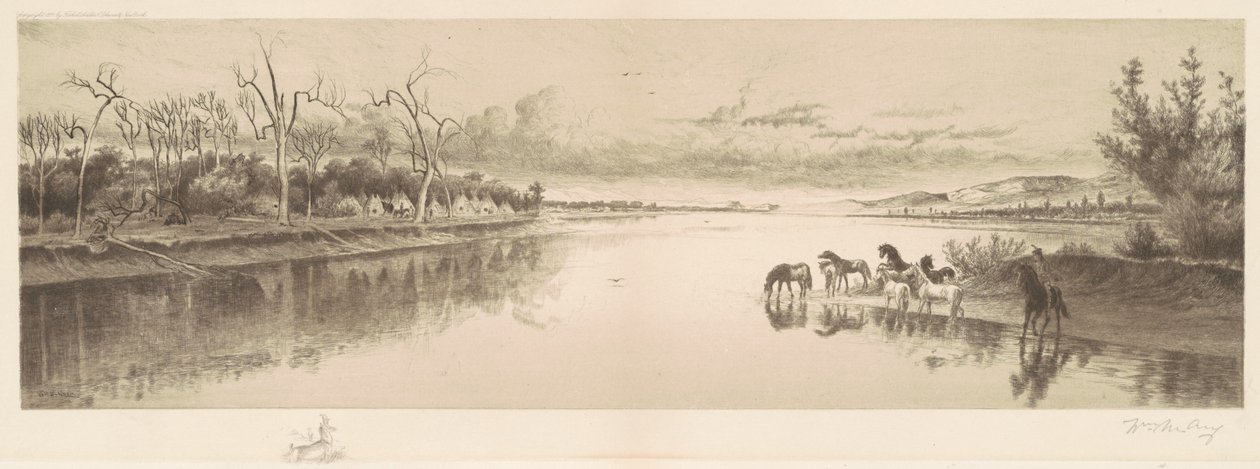 शीर्षकहीन (मूल अमेरिकी शिविर) द्वारा विलियम डे ला मॉन्टेन कैरी