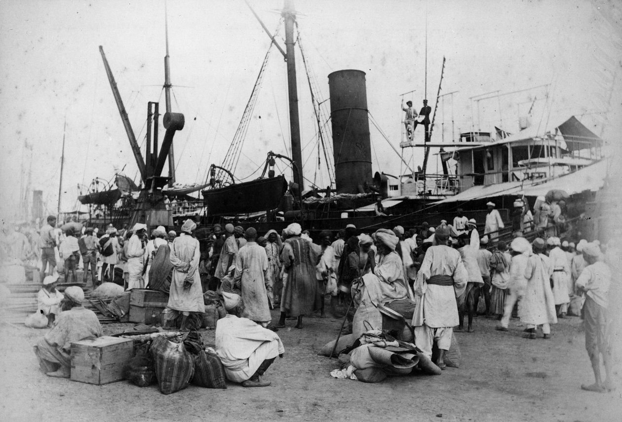 प्रिंस डॉक, बॉम्बे: पिलग्रिम्स एम्बार्किंग, 1870 द्वारा Willoughके द्वारा वालेस हूपर