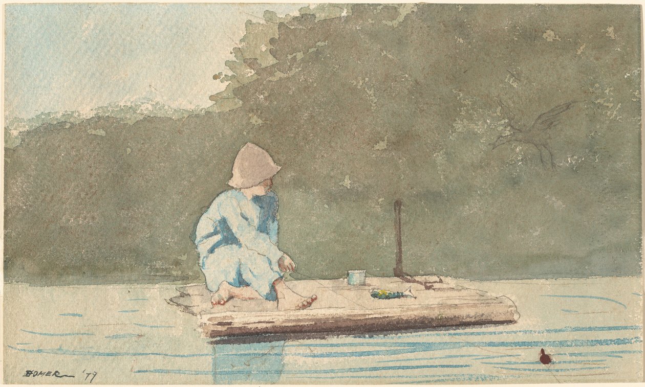 एक बेड़ा पर लड़का, 1879। द्वारा विंसलो होमर