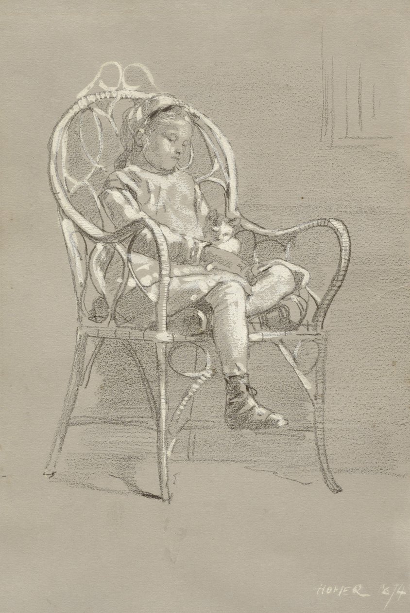 1874 में विकर चेयर में बैठा बच्चा द्वारा विंसलो होमर