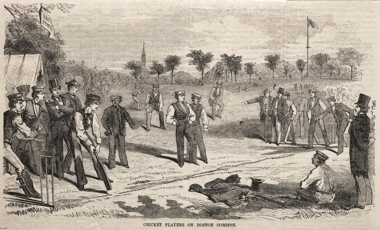 बोस्टन कॉमन पर क्रिकेट खिलाड़ी, 1859। द्वारा विंसलो होमर