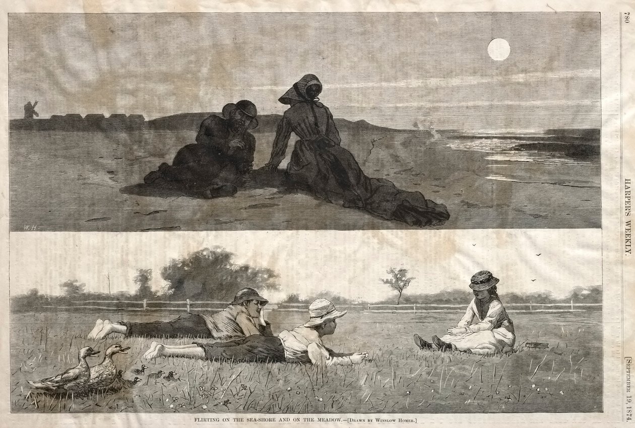 सीहोर पर और मीडो, 1874 पर छेड़खानी। द्वारा विंसलो होमर