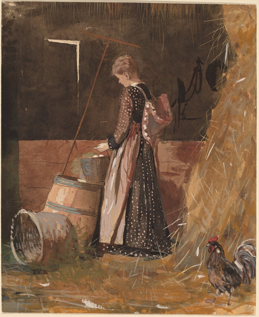 ताजा अंडे, 1874 (wc) द्वारा विंसलो होमर