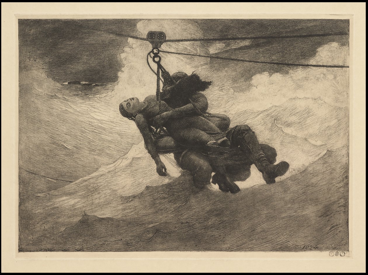 लाइफ लाइन, 1884, शायद c.1940 मुद्रित द्वारा विंसलो होमर
