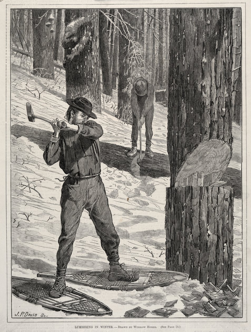 विंटर में लंबरिंग, 1871। द्वारा विंसलो होमर