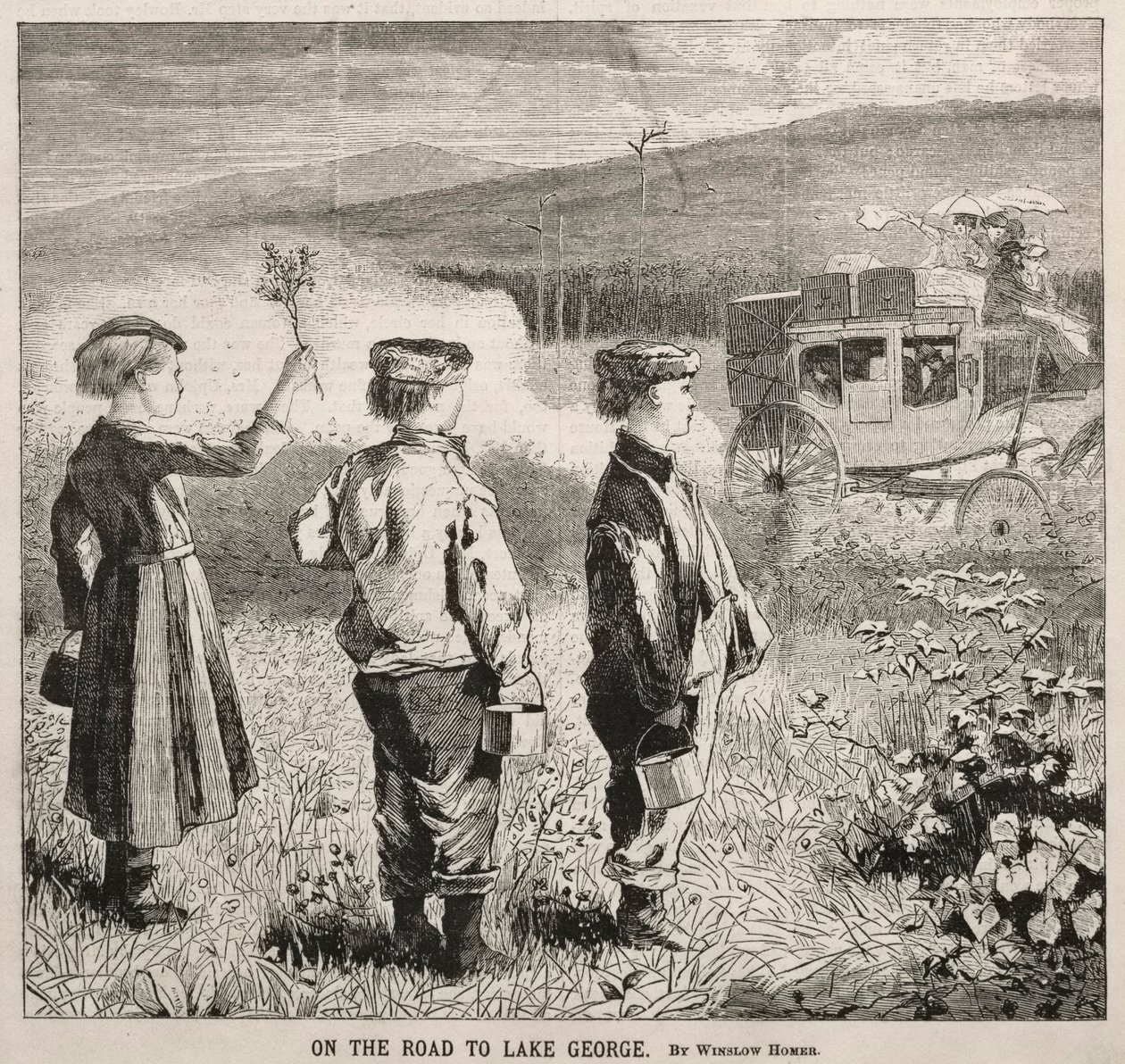 रोड पर लेक जॉर्ज, 1869 में। द्वारा विंसलो होमर