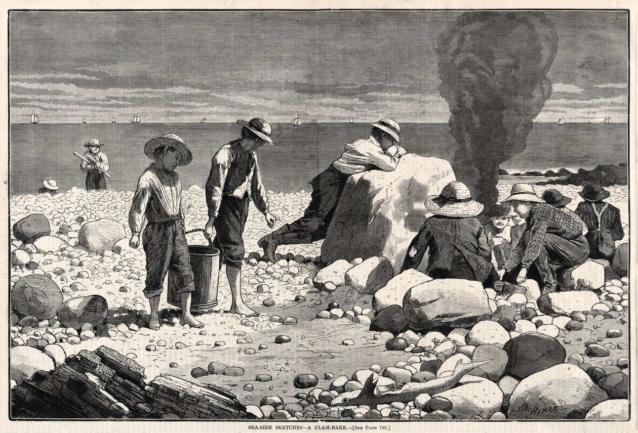 सीसाइड स्केच - ए क्लैम-बेक, 1873। द्वारा विंसलो होमर