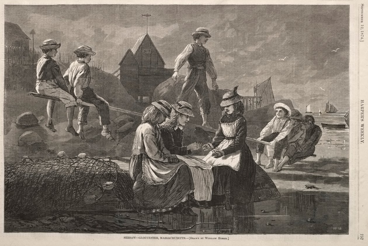 सॉ देखें - ग्लूसेस्टर, मैसाचुसेट्स, 1874। द्वारा विंसलो होमर