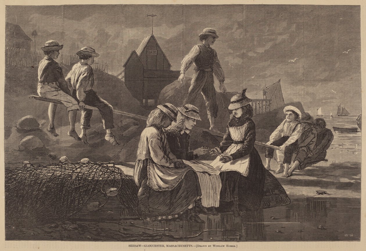 सीसॉ - ग्लूसेस्टर, मैसाचुसेट्स, 1874 में प्रकाशित हुआ। द्वारा विंसलो होमर