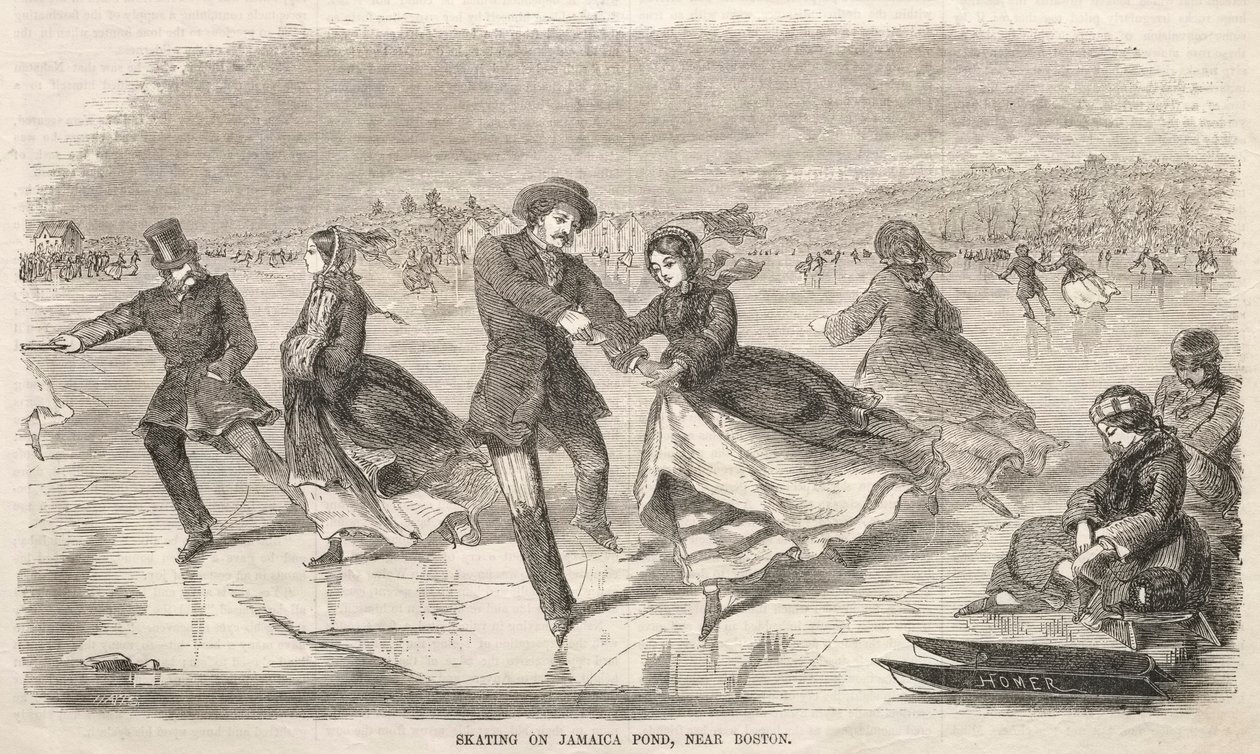 जमैका तालाब पर स्केटिंग, बोस्टन के पास, 1859। द्वारा विंसलो होमर