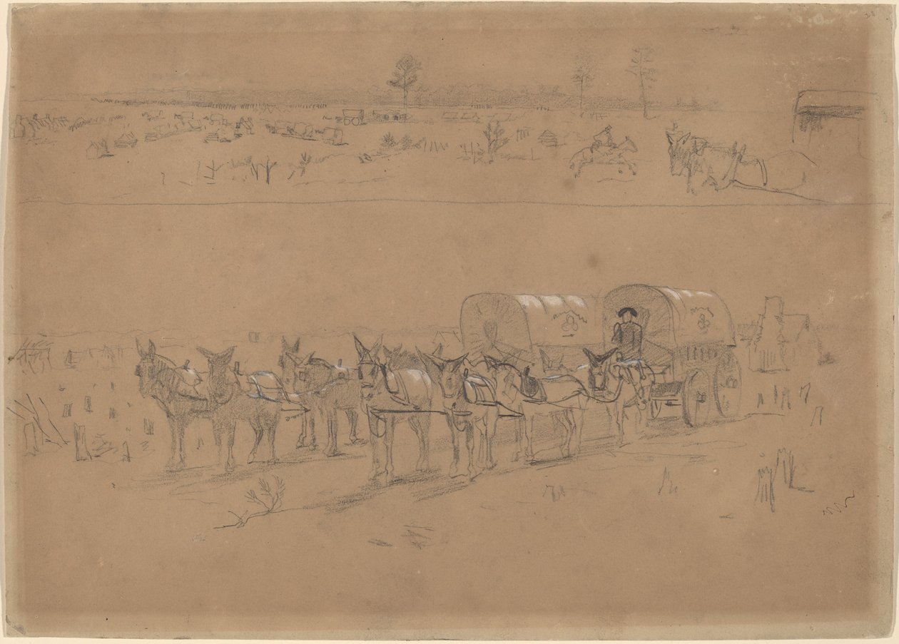 आपूर्ति ट्रेन, 1864। द्वारा विंसलो होमर
