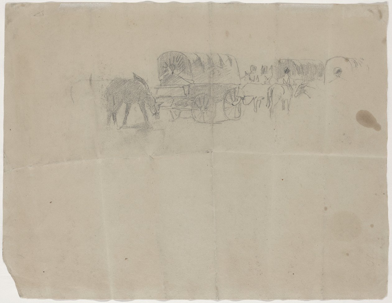 आपूर्ति ट्रेन और खच्चर [वर्सो], 1864। द्वारा विंसलो होमर