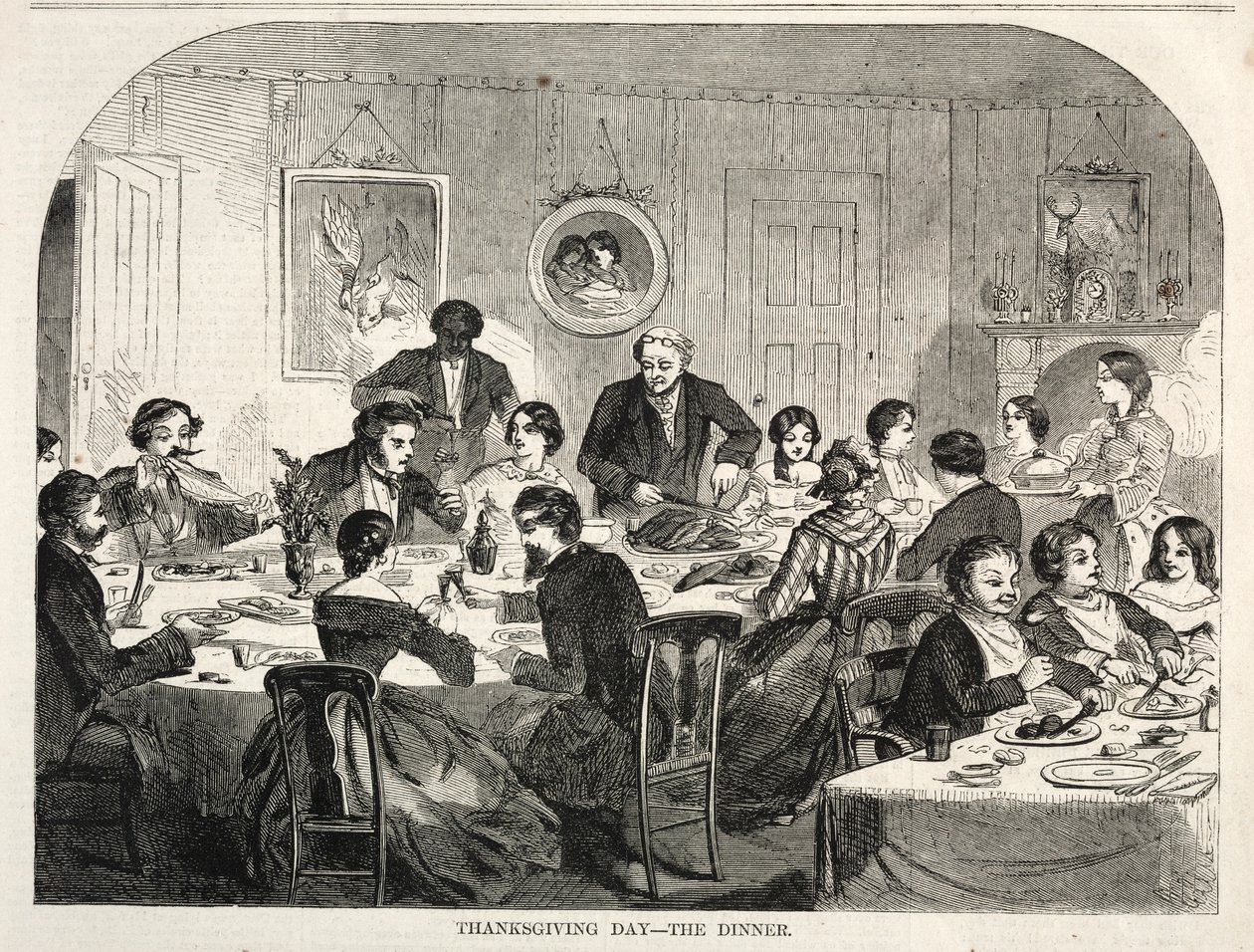 धन्यवाद दिवस - द डिनर, 1858। द्वारा विंसलो होमर