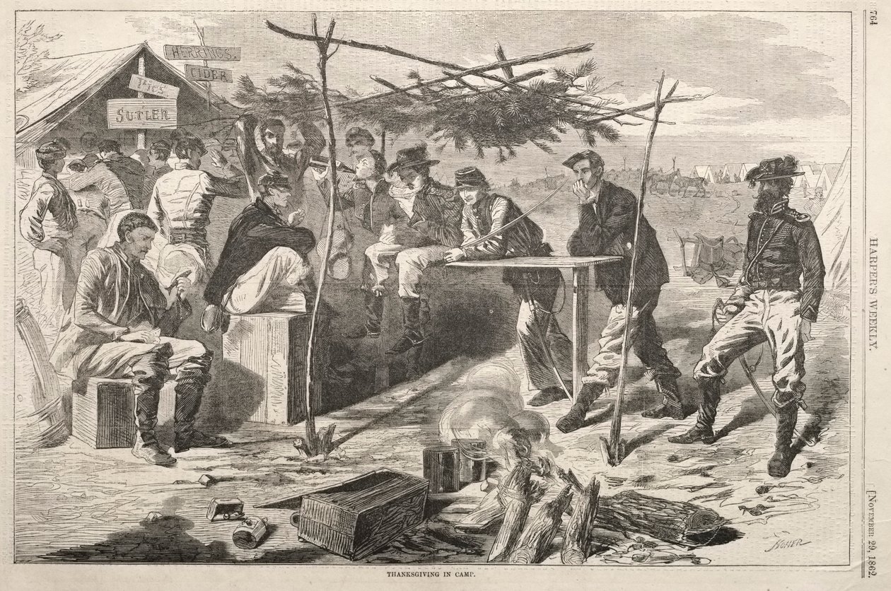 शिविर में धन्यवाद, 1862। द्वारा विंसलो होमर