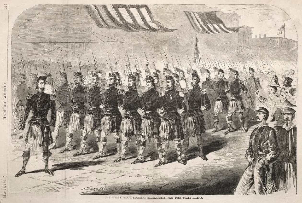सत्तर-नौवीं रेजिमेंट हाईलैंडर्स न्यूयॉर्क राज्य मिलिशिया, 1861। द्वारा विंसलो होमर