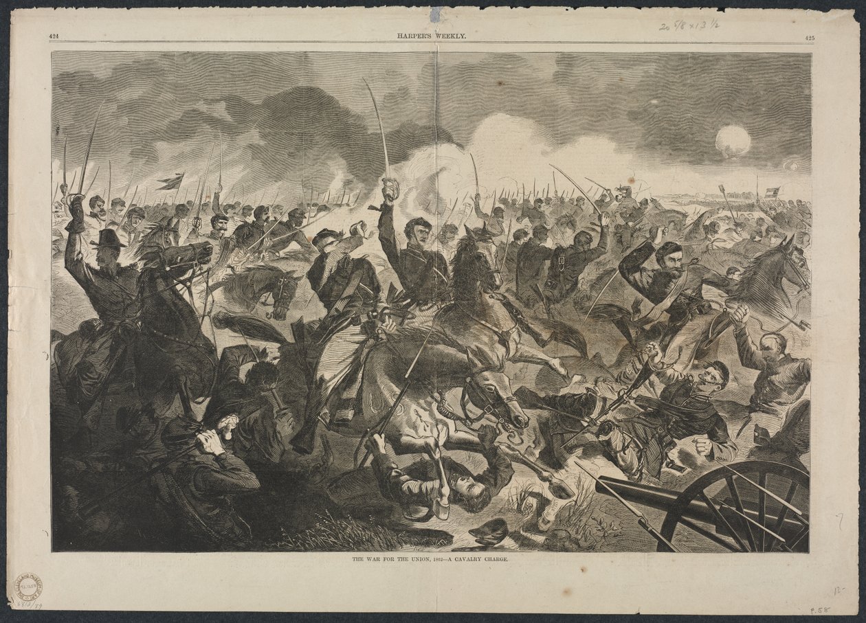 यूनियन के लिए युद्ध, 1862 - ए कैवेलरी चार्ज, 1862। द्वारा विंसलो होमर