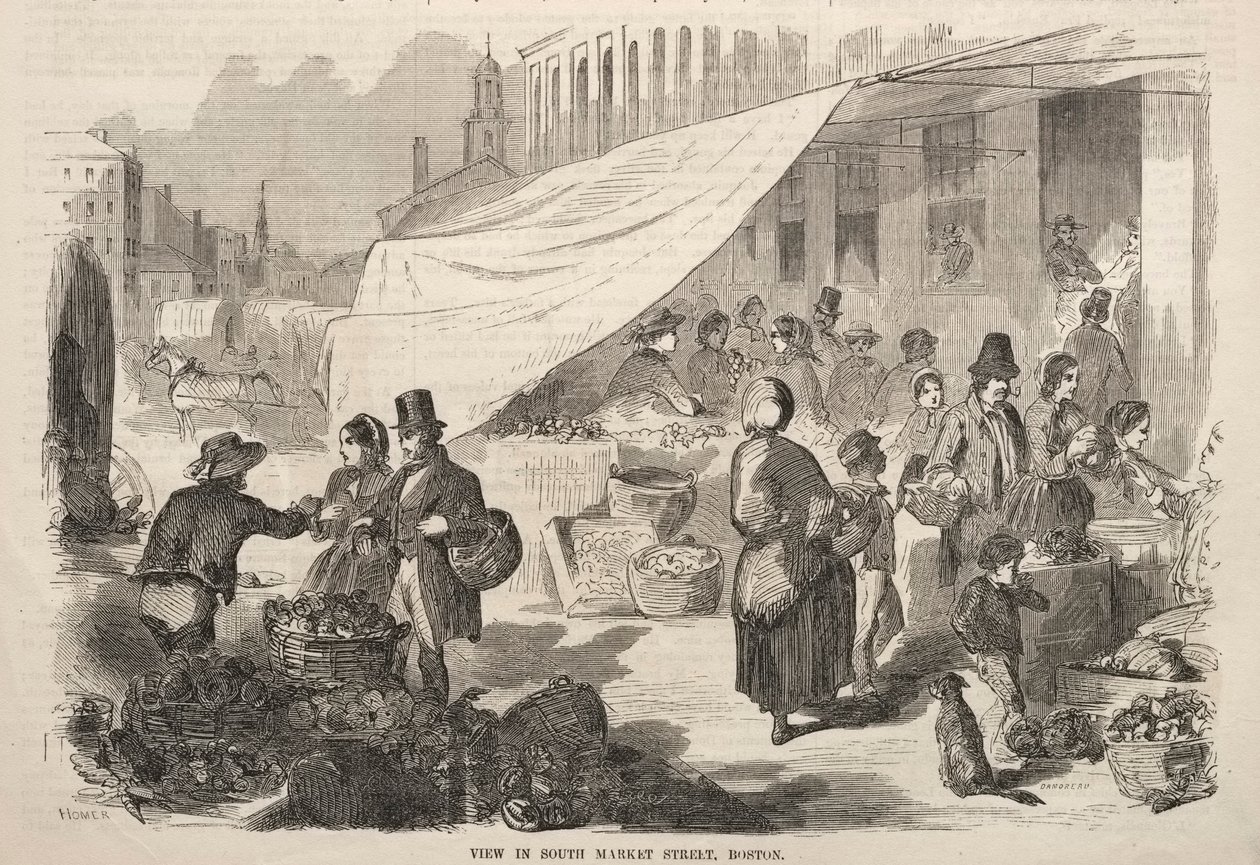 साउथ मार्केट स्ट्रीट, बोस्टन, 1857 में देखें। द्वारा विंसलो होमर