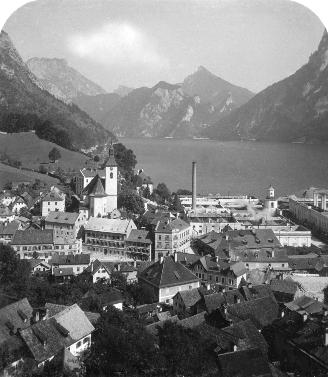 Ebensee और Lake Traun, साल्ज़कममेरगट, ऑस्ट्रिया, c1900s। द्वारा वुर्थल एंड संस