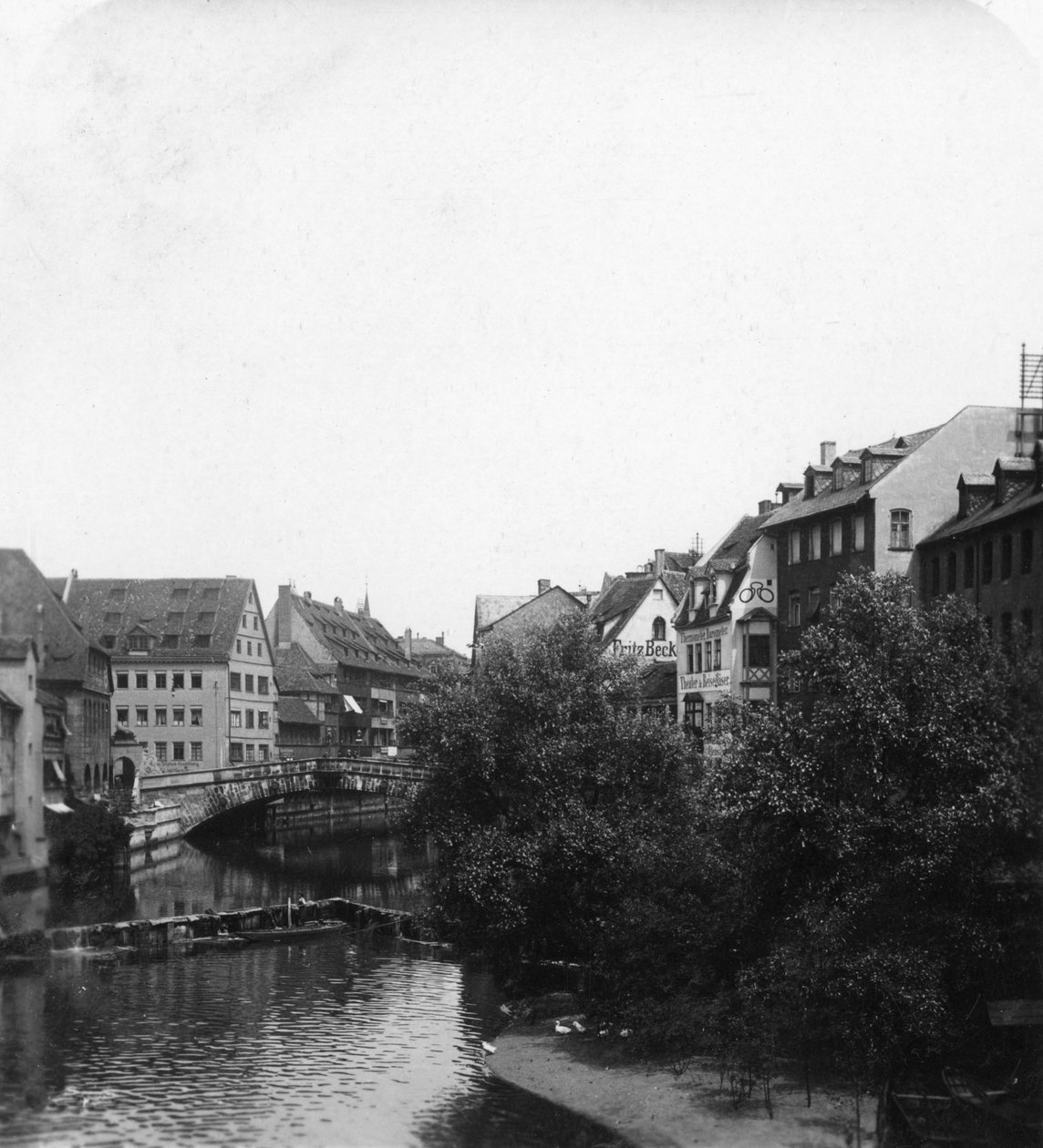 फ्लेक्सब्रुक मीट ब्रिज, नूर्नबर्ग, जर्मनी, c1900s। द्वारा वुर्थल एंड संस