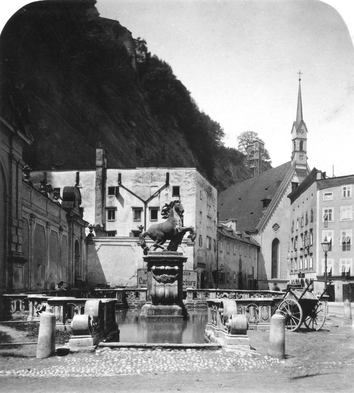 Pferdeschwemme घोड़ा कुआं, साल्ज़बर्ग, ऑस्ट्रिया, c1900s। द्वारा वुर्थल एंड संस