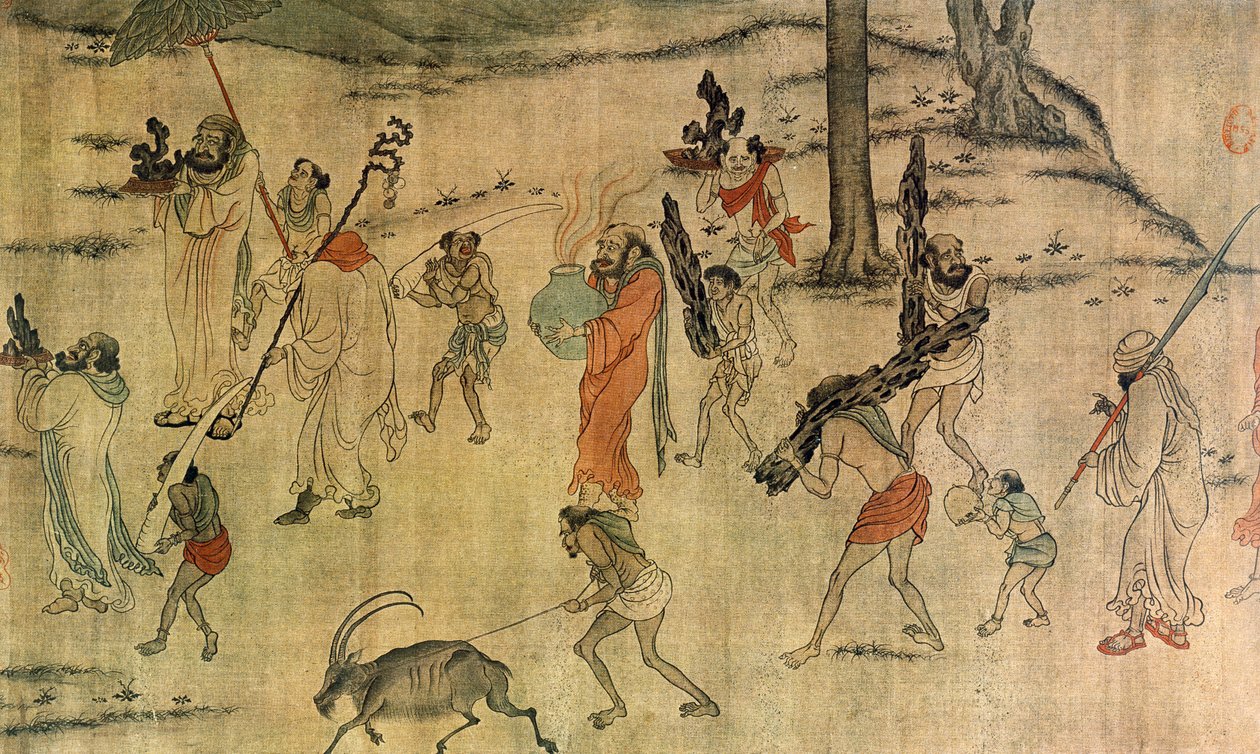 वासल तांग दरबार में अपनी श्रद्धांजलि लाते हुए, c.600-673 (रेशम पर स्याही और रंग) द्वारा यान लिबेन (attr. To)