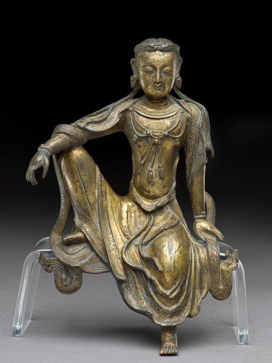 बोधिसत्व अवलोकितेश्वर, युआन राजवंश (गिल्ट कांस्य) (119004 भी देखें) द्वारा युआन राजवंश चीनी स्कूल