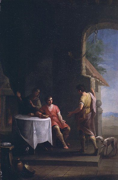एसाव ने जैकब को अपना जन्मसिद्ध अधिकार बेचा, c.1790-1800 (72151 के समान नहीं) द्वारा ज़कारिया गोंजालेज वेलज़क्वेज़