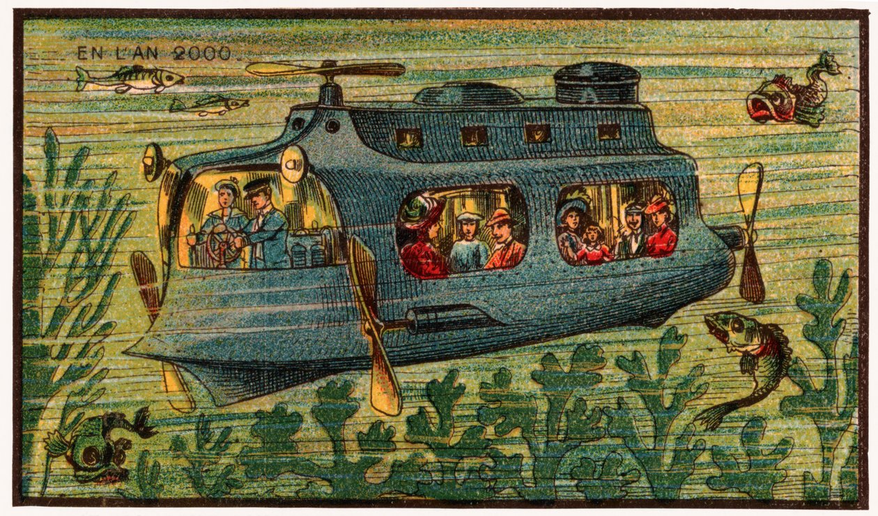 एक पनडुब्बी बस, c.1910 द्वारा . .
