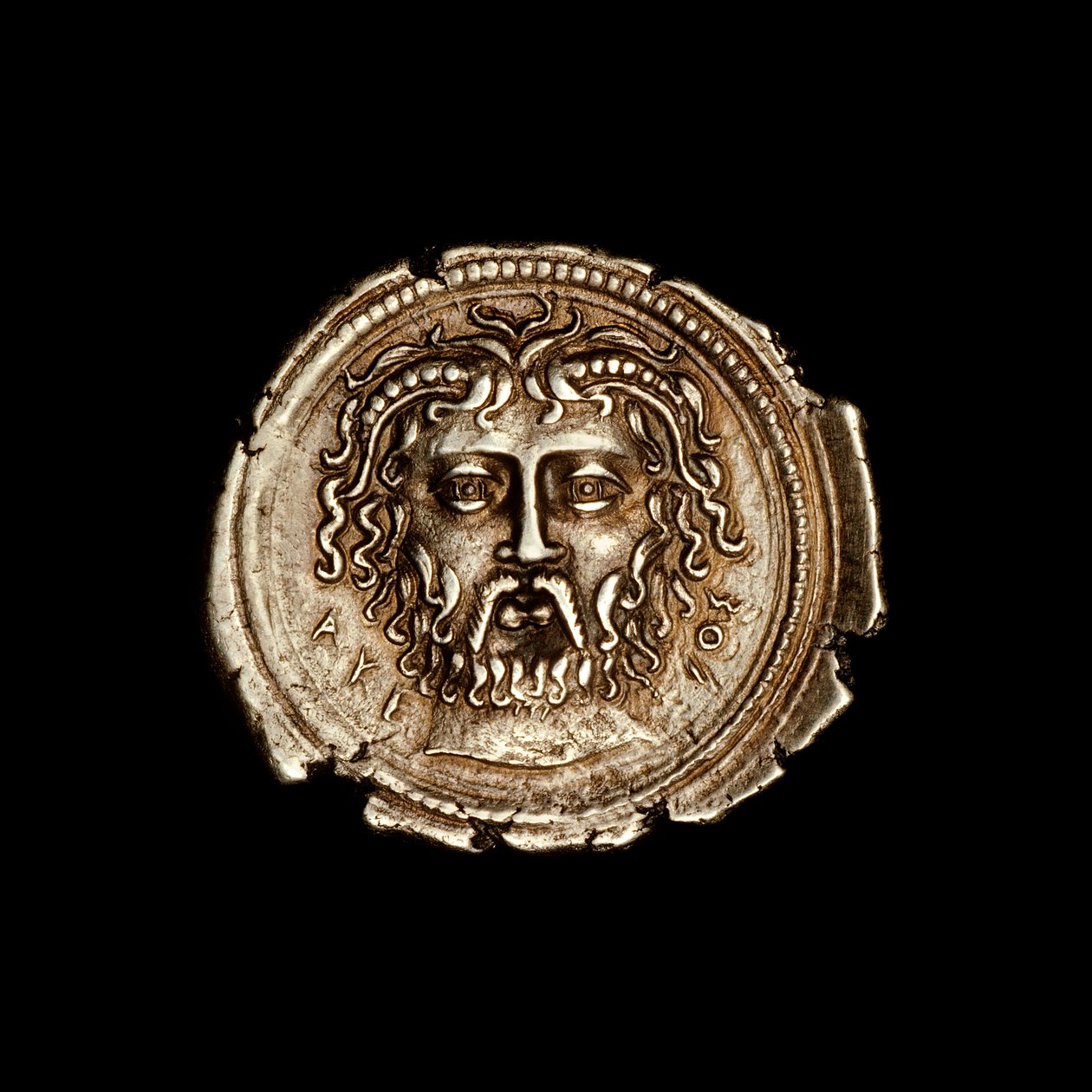 ज़ीउस के सिर के साथ प्राचीन यूनानी सिक्का, लगभग 360BC (फोटो) द्वारा जॉन एर्लेंडसन