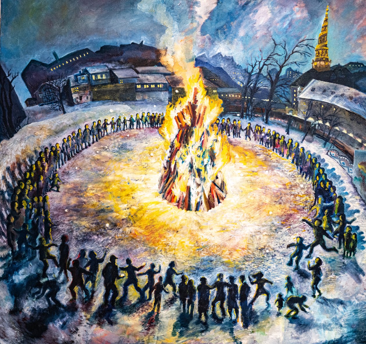 क्रिश्चियनिया की पहली पार्टी, कोपेनहेगन। (चित्रकारी) द्वारा . .