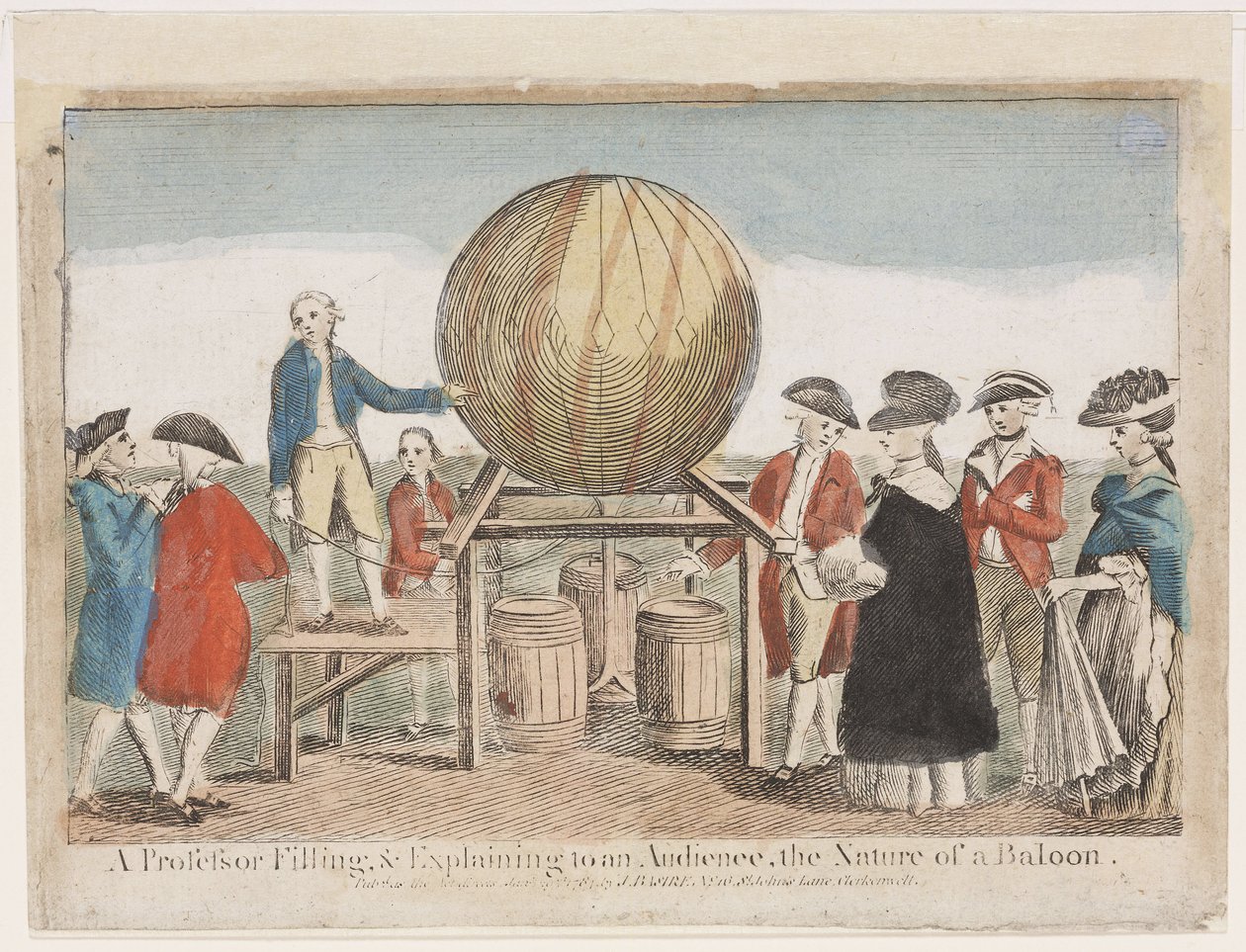 गुब्बारों का प्रदर्शन, c 1784 द्वारा फ्रेडरिक (एटीआर) बरनार्ड