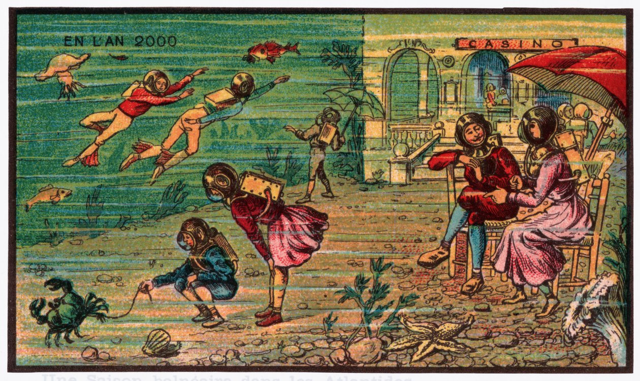 समुद्र के नीचे पारिवारिक पवित्र दिन, c.1910 द्वारा . .
