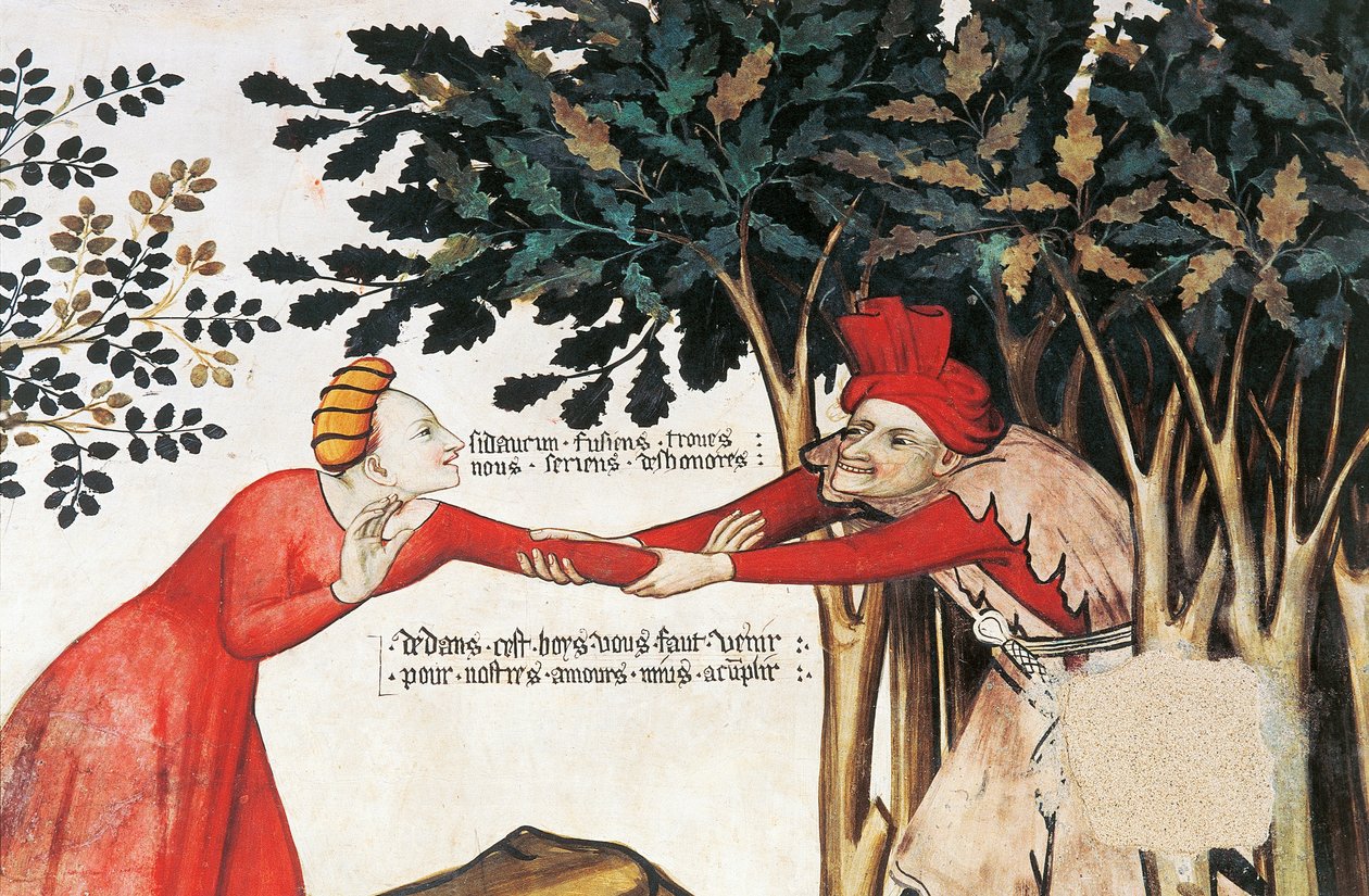 बैरोनियल हॉल (15 वीं शताब्दी), डेला मंटा कैसल, मंटा (कुनेओ), पीडमोंट, इटली के फ्रेस्को द्वारा पियर फ्रांसेस्को फिओरेंटिनो