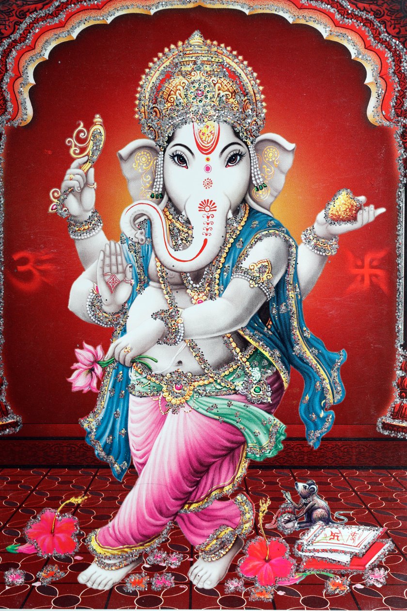गणेश या गणपति: हाथी के सिर वाले हिंदू देवता। द्वारा . .