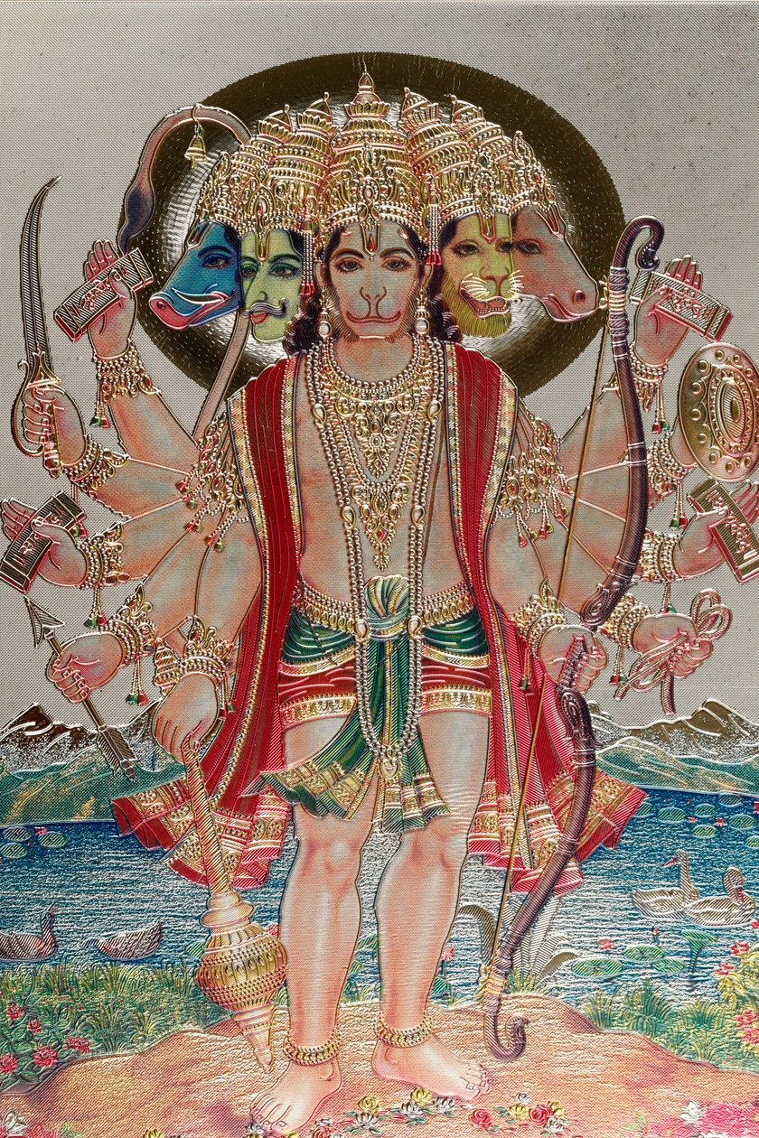 हनुमान, हिंदू पौराणिक कथाओं में वानर देवता। द्वारा . .