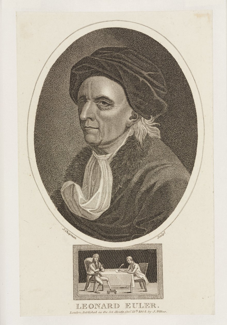लियोनहार्ड यूलर, गणितज्ञ, c 1770s द्वारा फ्रेडरिक (एटीआर) बरनार्ड