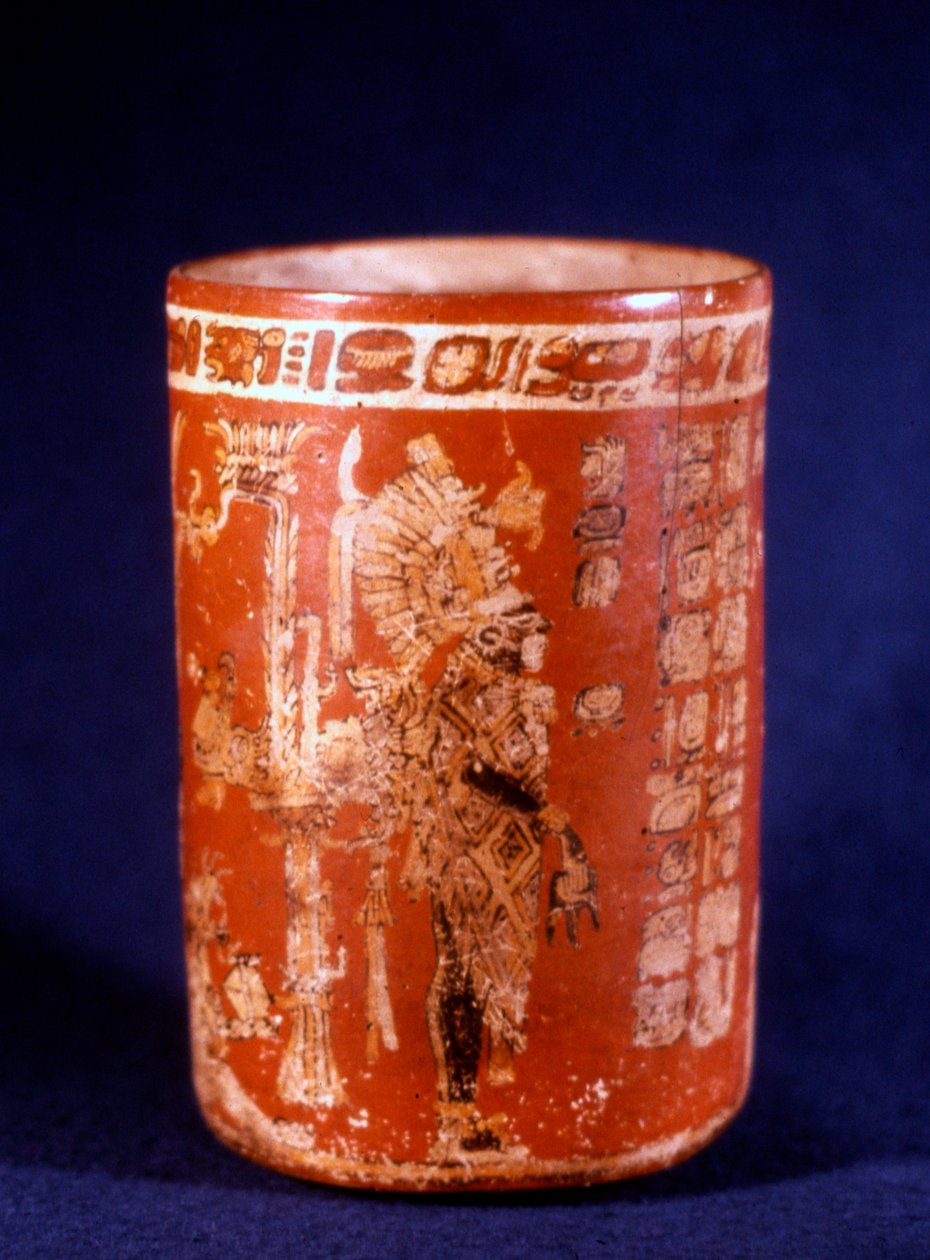 Uaxactun, ग्वाटेमाला, Tepeu चरण (सिरेमिक) से Mayan फ्यूनरी फूलदान द्वारा जॉन एर्लेंडसन