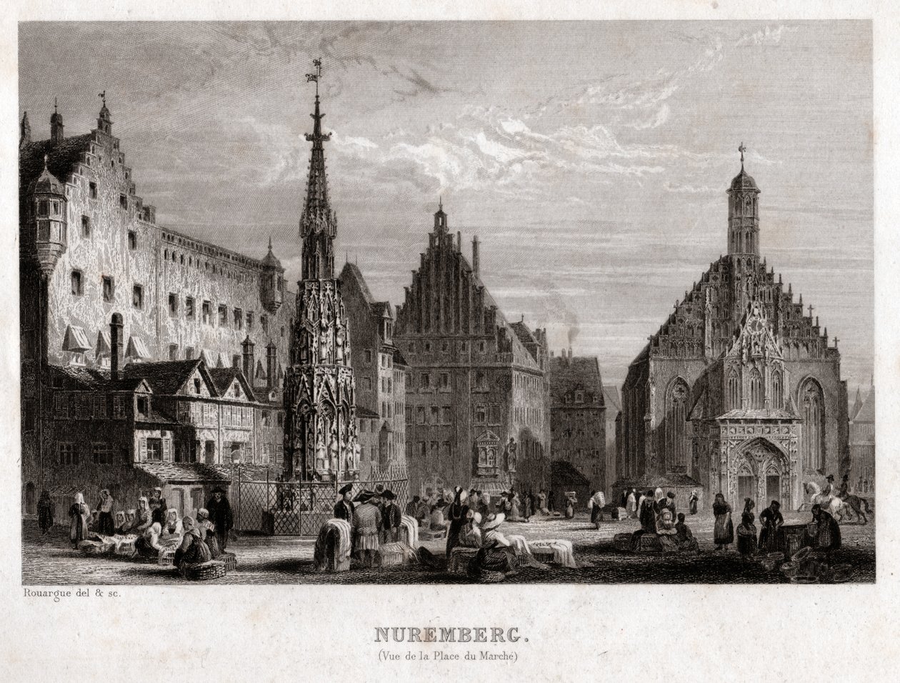 नूर्नबर्ग, लगभग 1830 (उत्कीर्णन) द्वारा . .