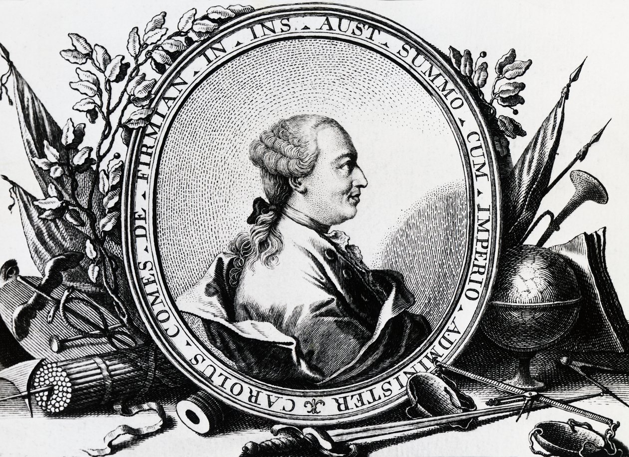 कार्ल जोसेफ वॉन फ़र्मियन (1716-1782) का पोर्ट्रेट, ऑस्ट्रियाई राजनीतिज्ञ, उत्कीर्णन द्वारा सेवेरिनी सेवेरिनी